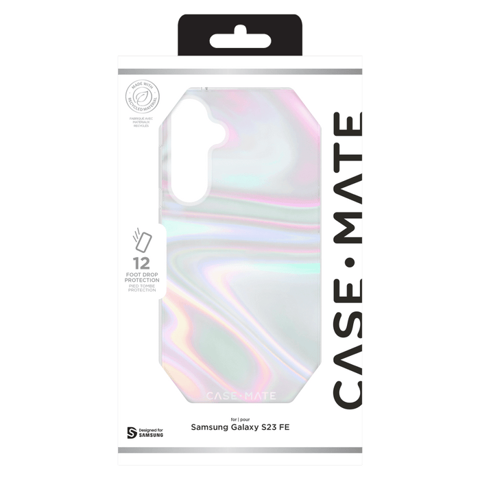 Case-Mate Soap Bubble Case with MicroPel for Samsung Galaxy S23 FE Iridescent