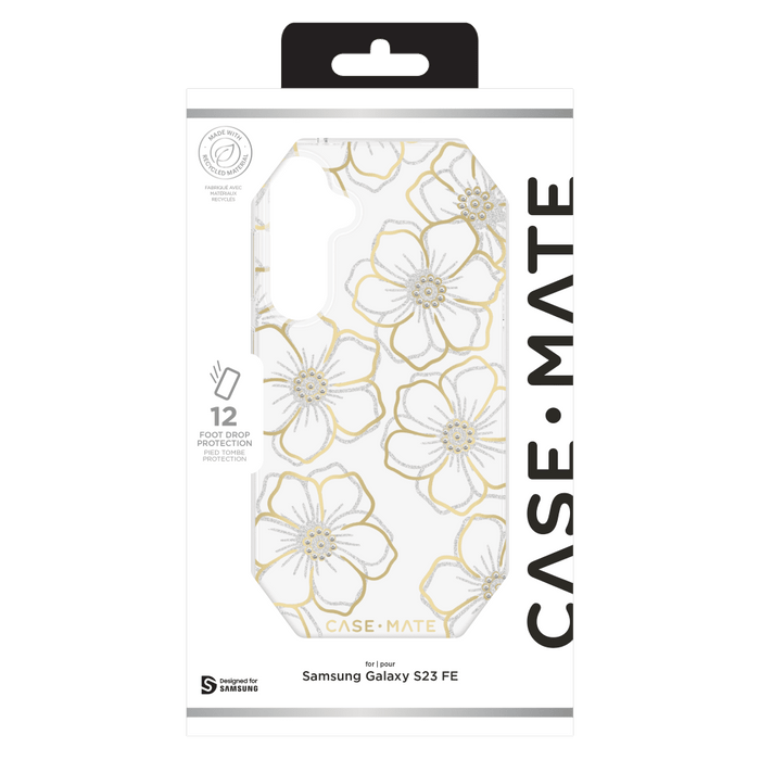 Case-Mate Floral Gems Case for Samsung Galaxy S23 FE Gold