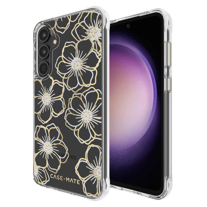 Case-Mate Floral Gems Case for Samsung Galaxy S23 FE Gold