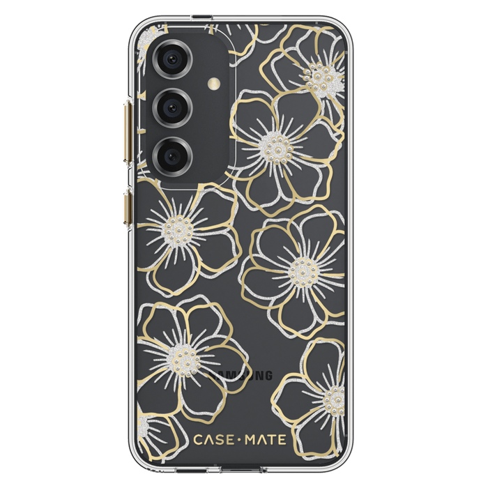 Case-Mate Floral Gems Case for Samsung Galaxy S24 Gold