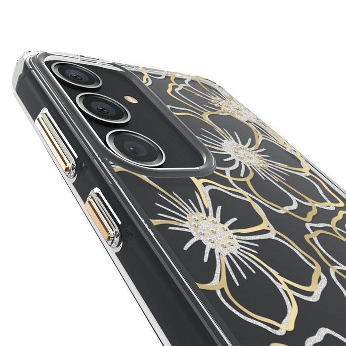 Case-Mate Floral Gems Case for Samsung Galaxy S24 Plus Gold