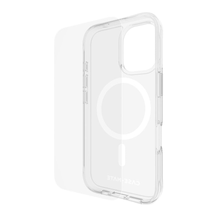 Case-Mate Protection Pack Tough MagSafe Case and Glass Screen Protector for Apple iPhone 16