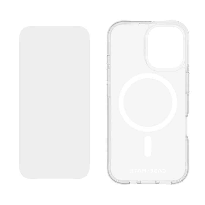 Case-Mate Protection Pack Tough Case and Glass Screen Protector for Apple iPhone 16