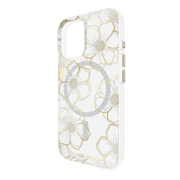 Case-Mate Floral Gems MagSafe Case for Apple iPhone 16 Gold