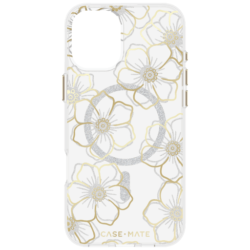 Case-Mate Floral Gems MagSafe Case for Apple IP16PLUS Gold