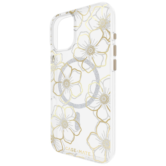 Case-Mate Floral Gems MagSafe Case for Apple iPhone 16 Plus Gold