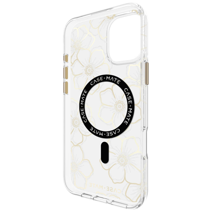 Case-Mate Floral Gems MagSafe Case for Apple iPhone 16 Plus Gold