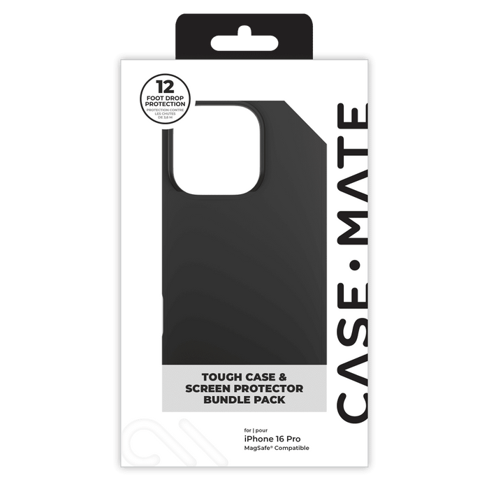 Case-Mate Protection Pack Tough Case and Glass Screen Protector for Apple iPhone 16 Pro