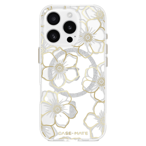 Case-Mate Floral Gems MagSafe Case for Apple IP16PRO Gold