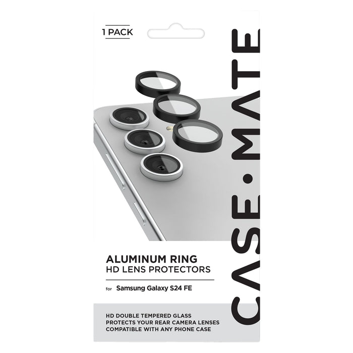 Case-Mate Aluminum Ring Camera Lens Glass Protector for Samsung Galaxy S24 FE Black