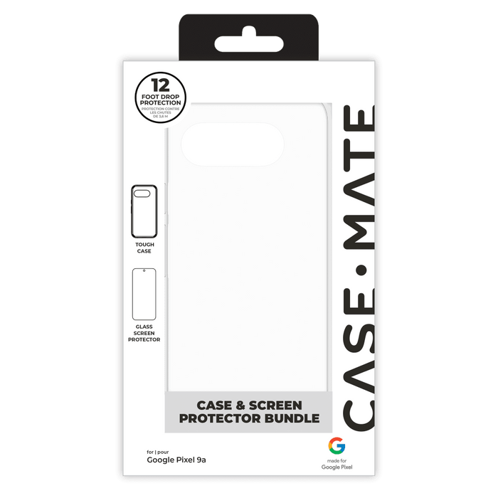Case-Mate Protection Pack Tough Case and Glass Screen Protector for Google Pixel 9a