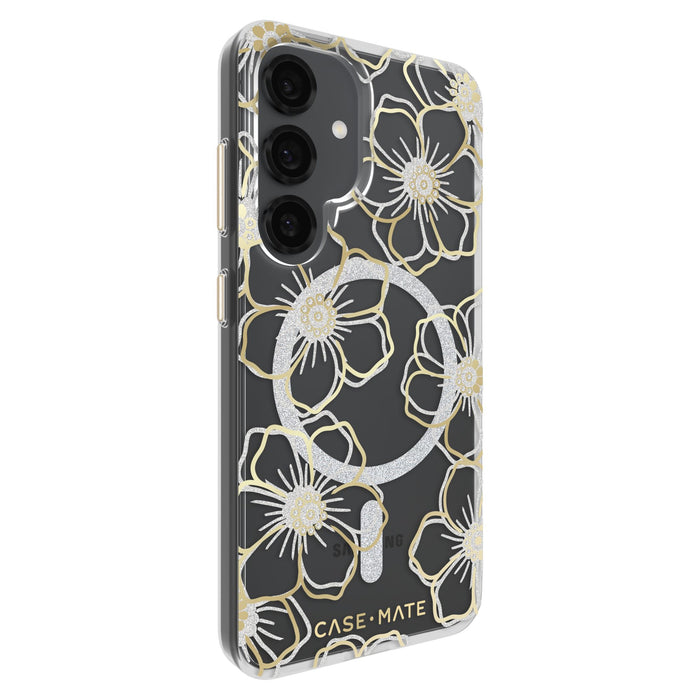 Case-Mate Floral Gems Case with Magnet for Samsung Galaxy S25 Gold