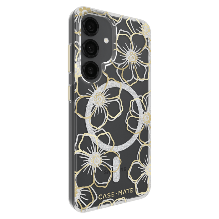 Case-Mate Floral Gems Case with Magnet for Samsung Galaxy S25 Gold