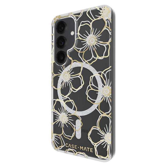 Case-Mate Floral Gems Case with Magnet for Samsung Galaxy S25 Gold