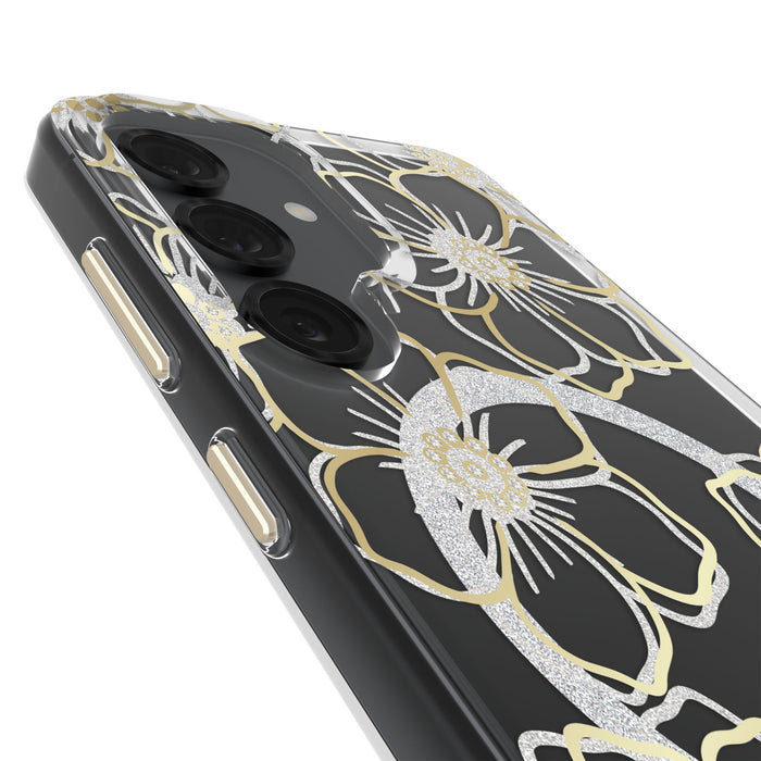Case-Mate Floral Gems Case with Magnet for Samsung Galaxy S25 Gold
