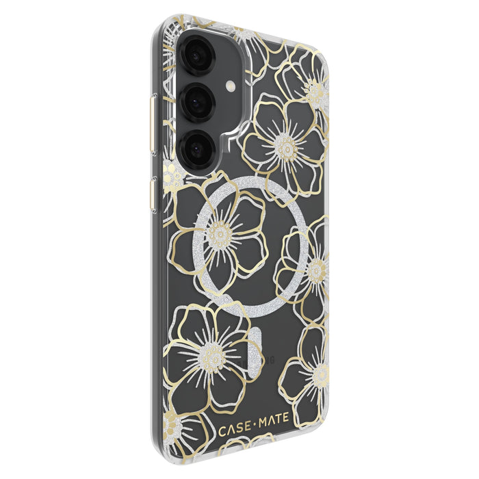 Case-Mate Floral Gems Case with Magnet for Samsung Galaxy S25 Plus Gold