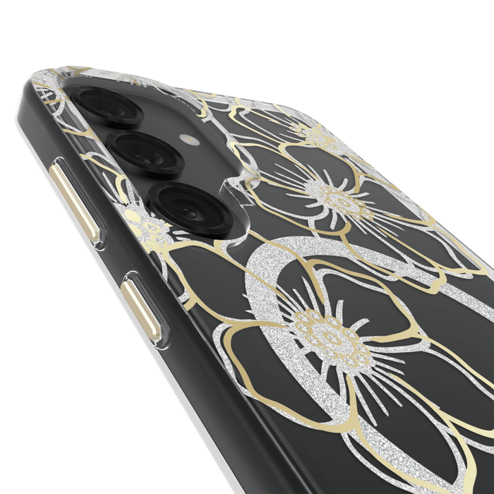 Case-Mate Floral Gems Case with Magnet for Samsung Galaxy S25 Plus Gold