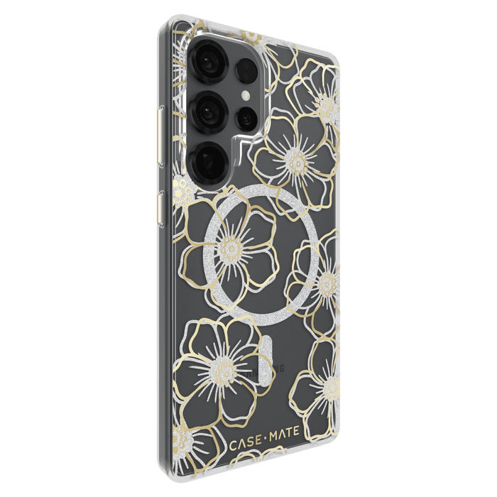 Case-Mate Floral Gems Case with Magnet for Samsung Galaxy S25 Ultra Gold