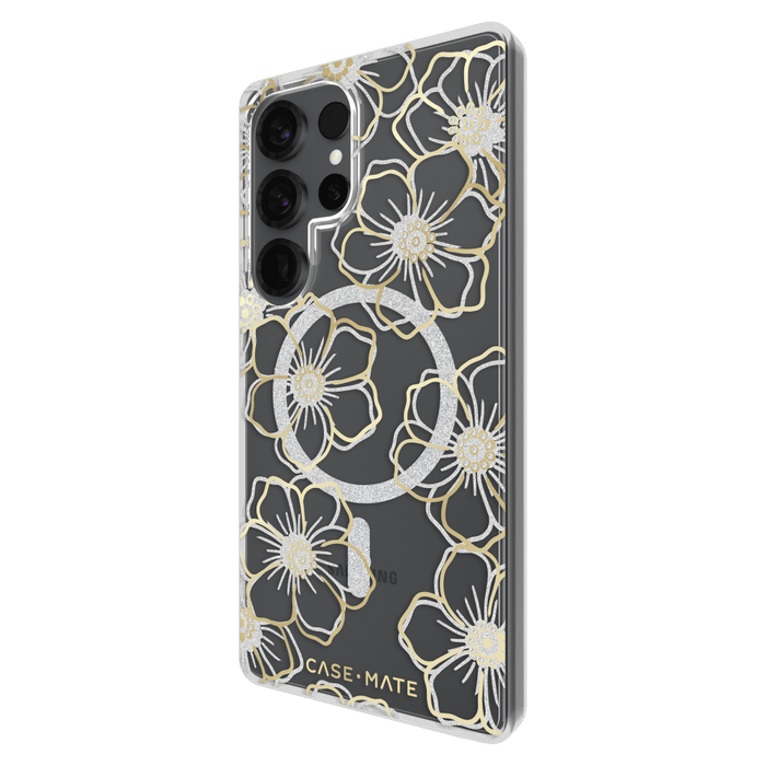 Case-Mate Floral Gems Case with Magnet for Samsung Galaxy S25 Ultra Gold