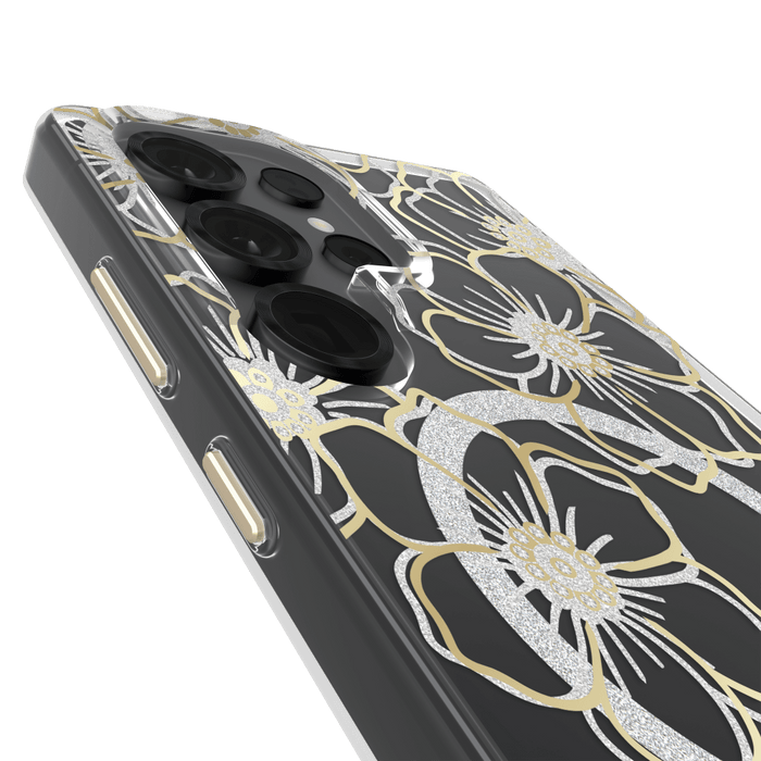 Case-Mate Floral Gems Case with Magnet for Samsung Galaxy S25 Ultra Gold