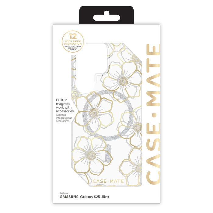 Case-Mate Floral Gems Case with Magnet for Samsung Galaxy S25 Ultra Gold
