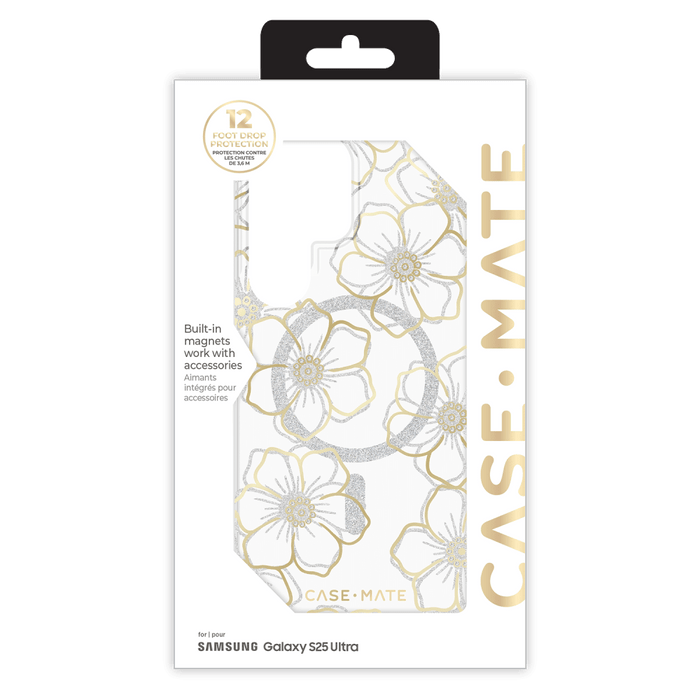 Case-Mate Floral Gems Case with Magnet for Samsung Galaxy S25 Ultra Gold