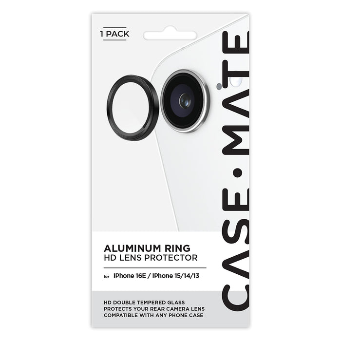 Case-Mate Aluminum Ring Camera Lens Glass Protector for Apple iPhone 16e / 15 / 14 / 13