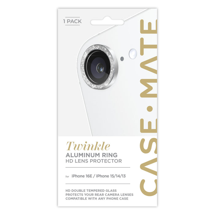 Case-Mate Aluminum Ring Camera Lens Glass Protector for Apple iPhone 16e / 15 / 14 / 13