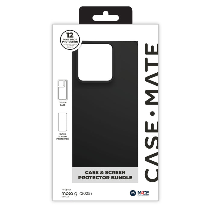 Case-Mate Protection Pack Tough Case and Glass Screen Protector for Motorola Moto G Stylus 5G (2025)