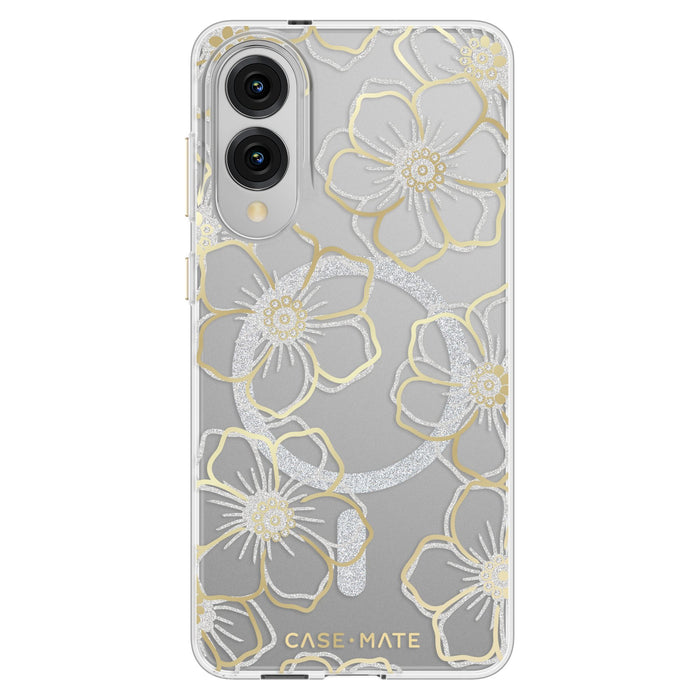 Case-Mate Floral Gems Case with Magnet for Samsung Galaxy S25 Edge Gold