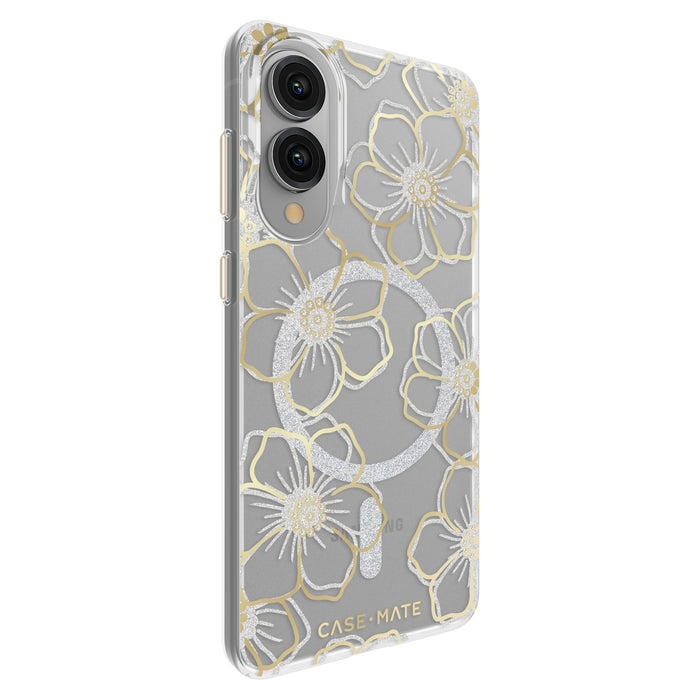 Case-Mate Floral Gems Case with Magnet for Samsung Galaxy S25 Edge Gold