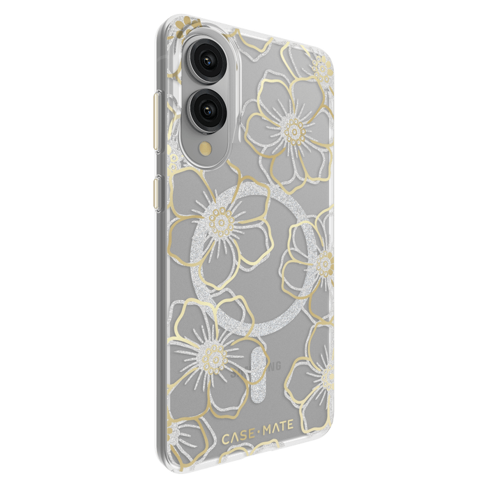 Case-Mate Floral Gems Case with Magnet for Samsung Galaxy S25 Edge Gold