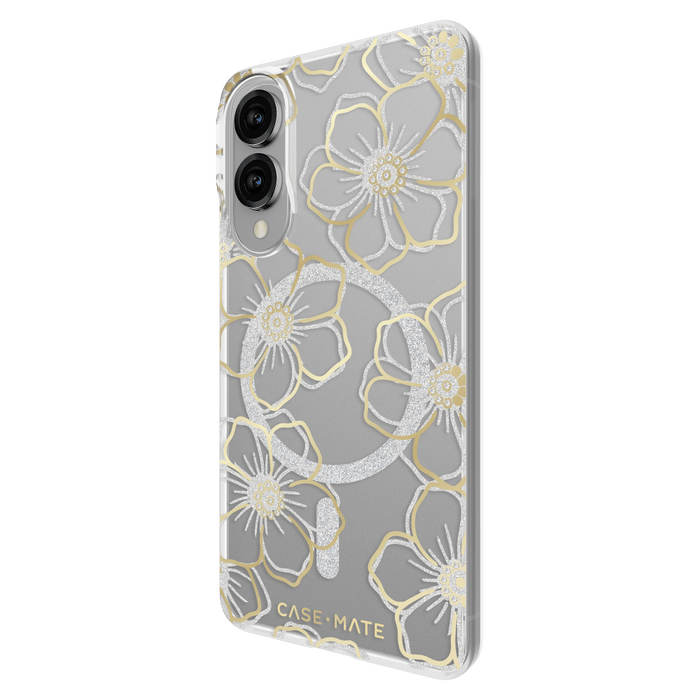 Case-Mate Floral Gems Case with Magnet for Samsung Galaxy S25 Edge Gold