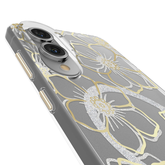 Case-Mate Floral Gems Case with Magnet for Samsung Galaxy S25 Edge Gold