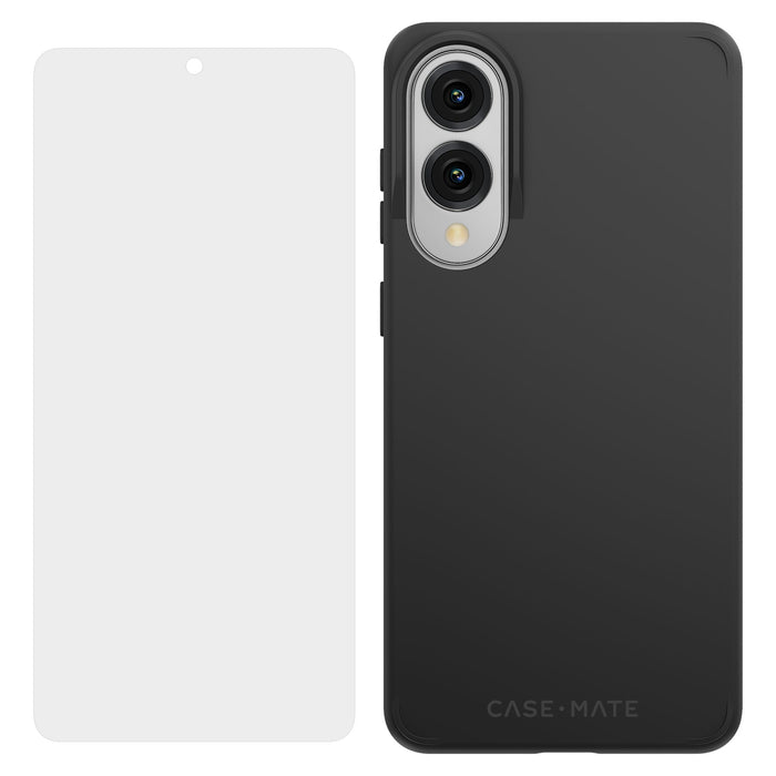 Case-Mate Protection Pack Tough Case and FlexiShield Screen Protector for Samsung Galaxy S25 Edge Black