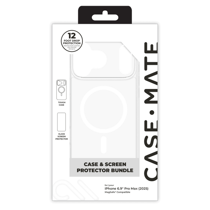 Case-Mate Protection Pack Tough MagSafe Case and Glass Screen Protector for Apple iPhone 17 Pro Max