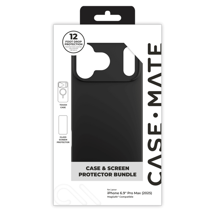 Case-Mate Protection Pack Tough MagSafe Case and Glass Screen Protector for Apple iPhone 17 Pro Max