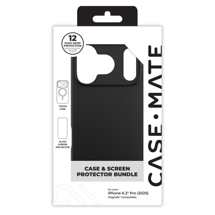 Case-Mate Protection Pack Tough MagSafe Case and Glass Screen Protector for Apple iPhone 17 Pro