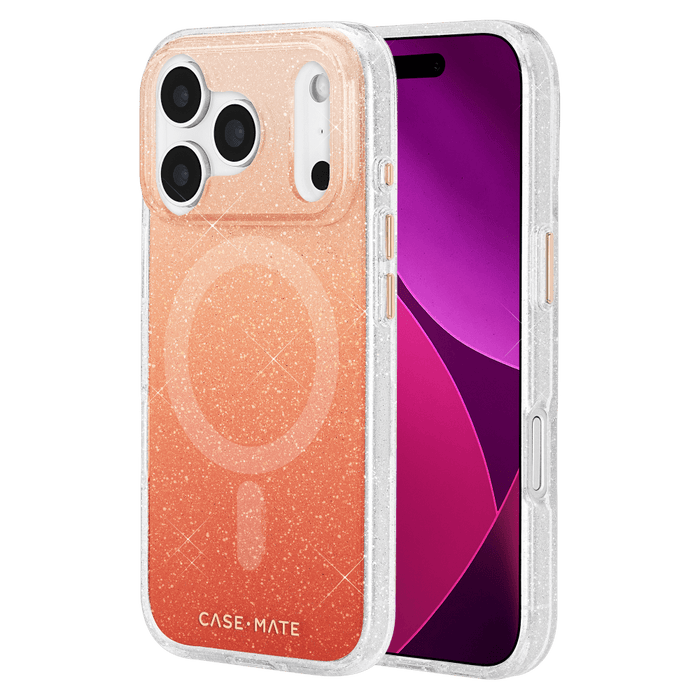 Sheer Twinkle Ombre MagSafe Case for Apple iPhone 17 Pro Orange