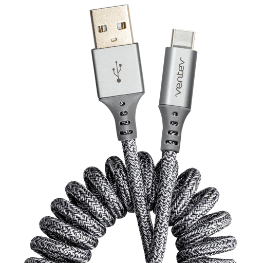 Ventev Helix USB A to USB C High Speed Travel Cable Gray