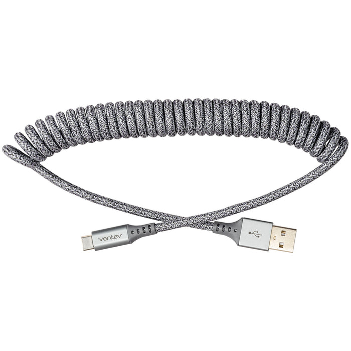 Ventev Helix USB-A to USB-C High Speed Travel 3 Foot Cable Gray
