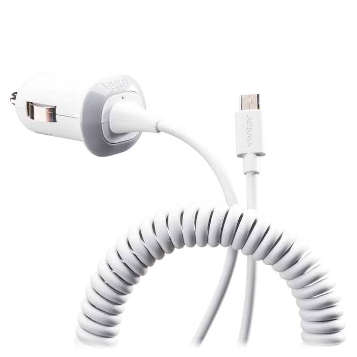 Ventev Essentials by Ventev 10W dash 121c Car Charger with Connected Micro USB Cable