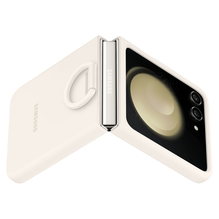 Samsung Silicone Case with Ring for Samsung Galaxy Z Flip5 Cream