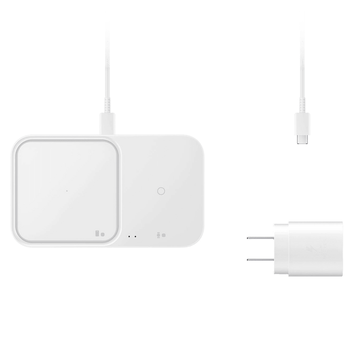 Samsung Dual Fast Wireless Charger 15W with USB C Cable and Power Head White