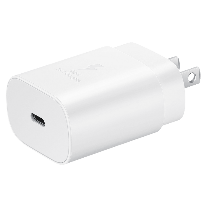 Samsung PD 25W Fast Charging USB C Wall Charger and USB C Cable White