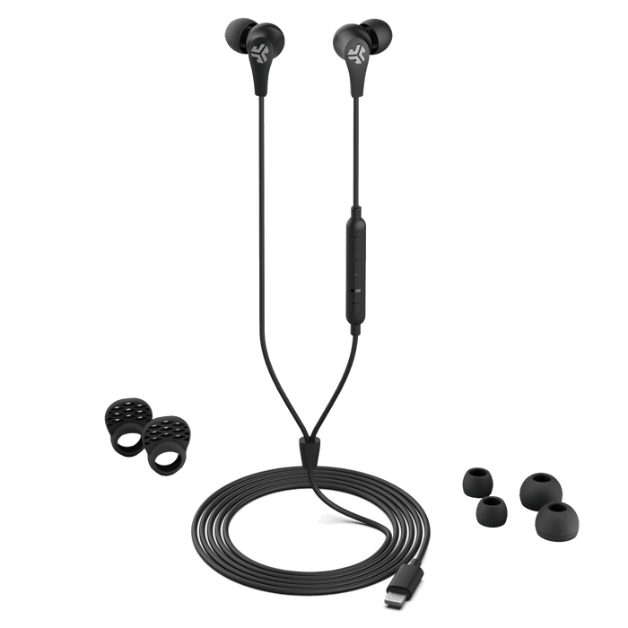 JLab JBuds Pro Wired Lightning In Ear Earbuds Black