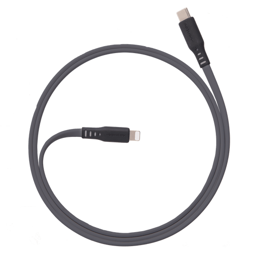 Ventev Chargesync Flat USB C to Apple Lightning Cable 3ft Gray