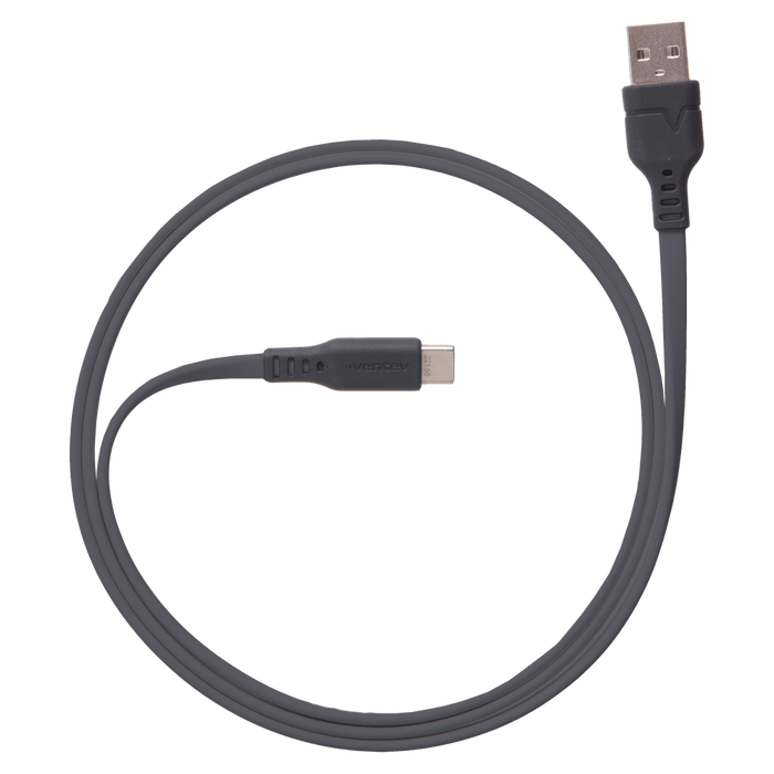 Ventev Flat USB A to USB C High Speed Tangle-Free Cable