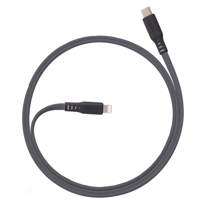 Ventev Flat USB-C to Apple Lightning High Speed Tangle-Free 3 Foot Cable