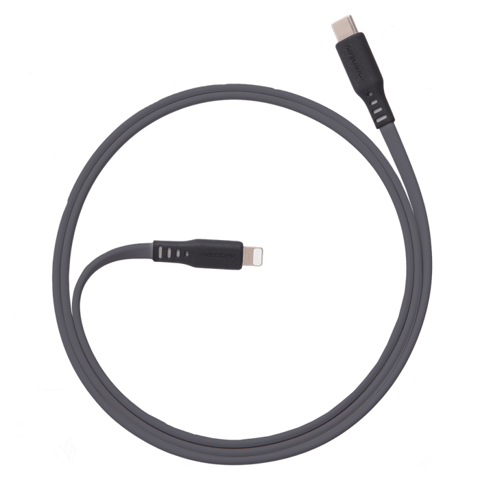 Ventev Flat USB-C to Apple Lightning High Speed Tangle-Free 3 Foot Cable